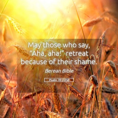 Picture 05 - Psalm 70:3 BSB - May those who say, “Aha, aha!” retreat - Bible Verse Picture
