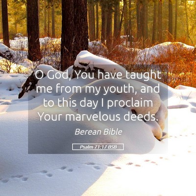Picture 05 - Psalm 71:17 BSB - O God, You have taught me from my youth, and to - Bible Verse Picture