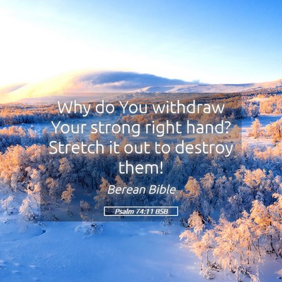 Picture 05 - Psalm 74:11 BSB - Why do You withdraw Your strong right hand? - Bible Verse Picture