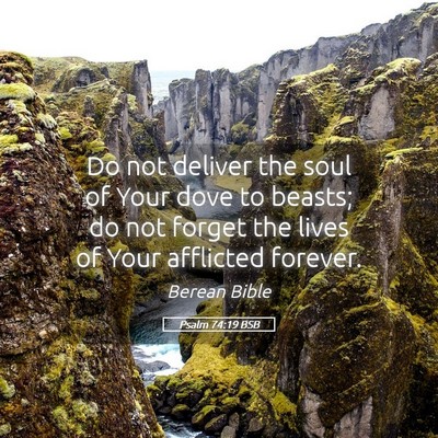 Picture 05 - Psalm 74:19 BSB - Do not deliver the soul of Your dove to beasts; - Bible Verse Picture