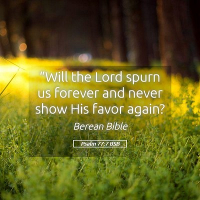 Picture 05 - Psalm 77:7 BSB - “Will the Lord spurn us forever and never show - Bible Verse Picture