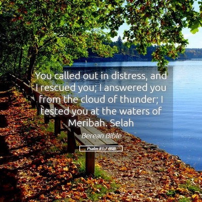 Picture 05 - Psalm 81:7 BSB - You called out in distress, and I rescued you; I - Bible Verse Picture