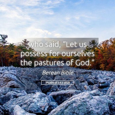 Picture 05 - Psalm 83:12 BSB - who said, “Let us possess for ourselves the - Bible Verse Picture