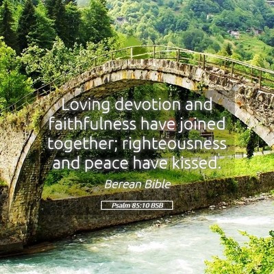 Picture 05 - Psalm 85:10 BSB - Loving devotion and faithfulness have joined - Bible Verse Picture