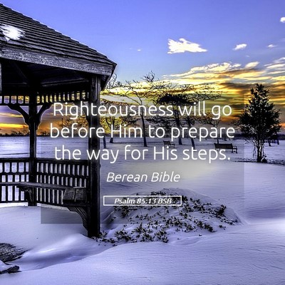 Picture 05 - Psalm 85:13 BSB - Righteousness will go before Him to prepare the - Bible Verse Picture