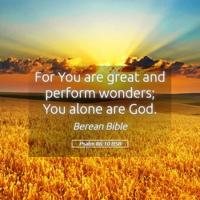 Picture 05 - Psalm 86:10 BSB - For You are great and perform wonders; You alone - Bible Verse Picture