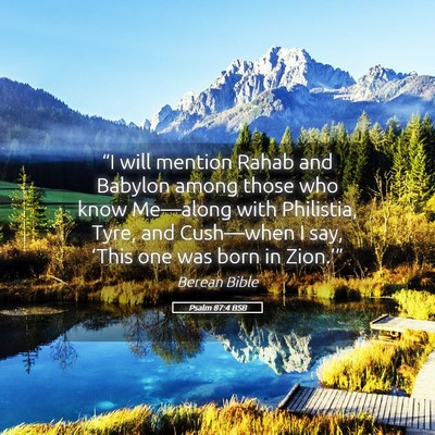 Picture 05 - Psalm 87:4 BSB - “I will mention Rahab and Babylon among those - Bible Verse Picture