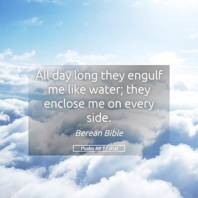 Picture 05 - Psalm 88:17 BSB - All day long they engulf me like water; they - Bible Verse Picture