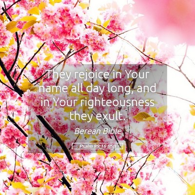 Picture 05 - Psalm 89:16 BSB - They rejoice in Your name all day long, and in - Bible Verse Picture