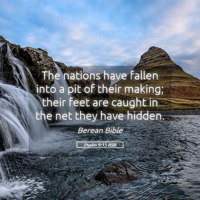 Picture 05 - Psalm 9:15 BSB - The nations have fallen into a pit of their - Bible Verse Picture