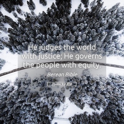 Picture 05 - Psalm 9:8 BSB - He judges the world with justice; He governs the - Bible Verse Picture