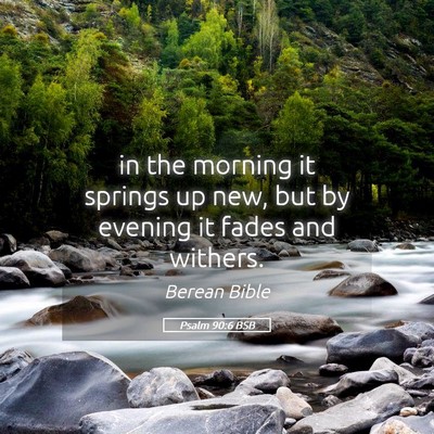 Picture 05 - Psalm 90:6 BSB - in the morning it springs up new, but by evening - Bible Verse Picture