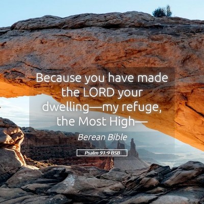 Picture 05 - Psalm 91:9 BSB - Because you have made the LORD your dwelling—my - Bible Verse Picture
