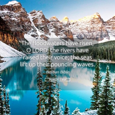 Picture 05 - Psalm 93:3 BSB - The floodwaters have risen, O LORD; the rivers - Bible Verse Picture