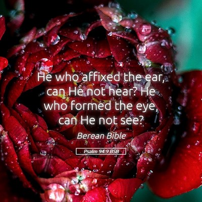 Picture 05 - Psalm 94:9 BSB - He who affixed the ear, can He not hear? He who - Bible Verse Picture