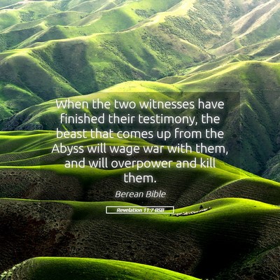 Picture 05 - Revelation 11:7 BSB - When the two witnesses have finished their - Bible Verse Picture