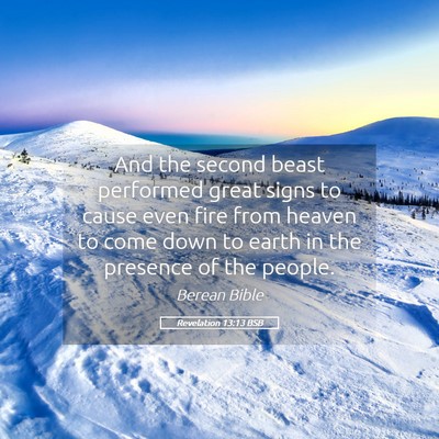 Picture 05 - Revelation 13:13 BSB - And the second beast performed great signs to - Bible Verse Picture