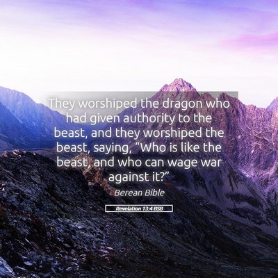 Picture 05 - Revelation 13:4 BSB - They worshiped the dragon who had given authority - Bible Verse Picture