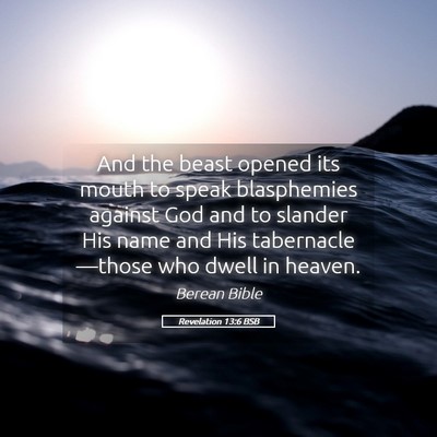 Picture 05 - Revelation 13:6 BSB - And the beast opened its mouth to speak - Bible Verse Picture