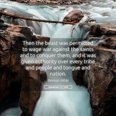 Picture 05 - Revelation 13:7 BSB - Then the beast was permitted to wage war against - Bible Verse Picture