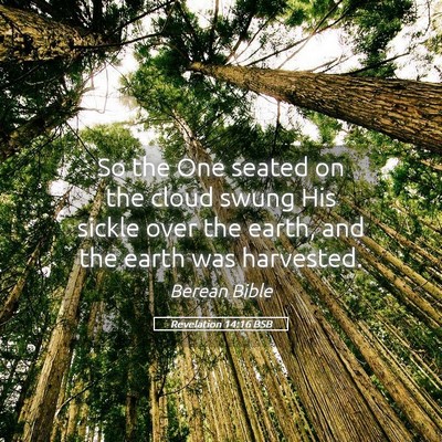 Picture 05 - Revelation 14:16 BSB - So the One seated on the cloud swung His sickle - Bible Verse Picture