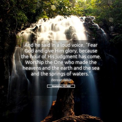 Picture 05 - Revelation 14:7 BSB - And he said in a loud voice, “Fear God and give - Bible Verse Picture