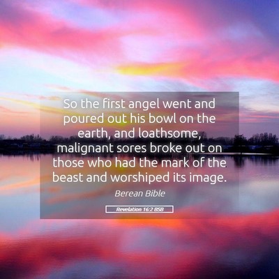 Picture 05 - Revelation 16:2 BSB - So the first angel went and poured out his bowl - Bible Verse Picture