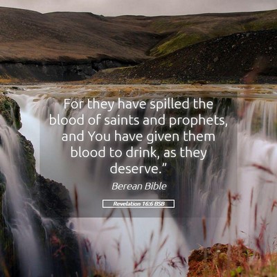 Picture 05 - Revelation 16:6 BSB - For they have spilled the blood of saints and - Bible Verse Picture
