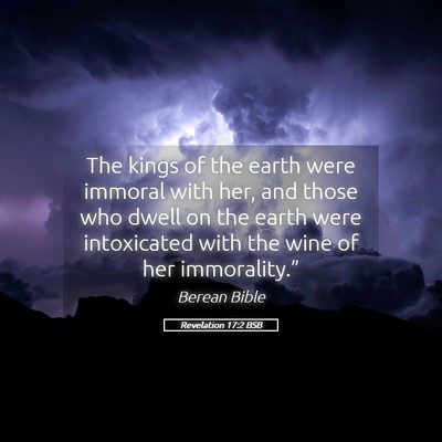 Picture 05 - Revelation 17:2 BSB - The kings of the earth were immoral with her, and - Bible Verse Picture