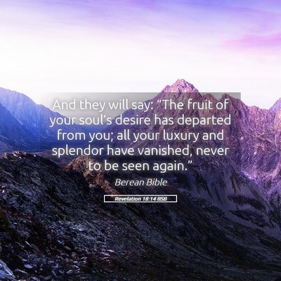 Picture 05 - Revelation 18:14 BSB - And they will say: “The fruit of your soul’s - Bible Verse Picture