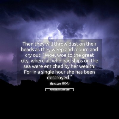 Picture 05 - Revelation 18:19 BSB - Then they will throw dust on their heads as they - Bible Verse Picture