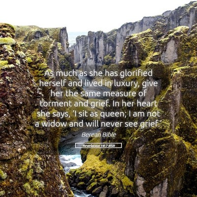 Picture 05 - Revelation 18:7 BSB - As much as she has glorified herself and lived in - Bible Verse Picture
