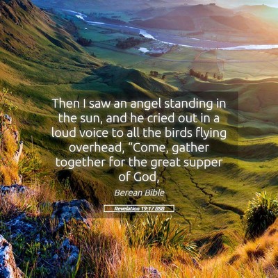 Picture 05 - Revelation 19:17 BSB - Then I saw an angel standing in the sun, and he - Bible Verse Picture