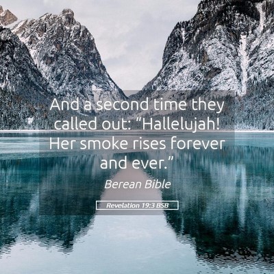 Picture 05 - Revelation 19:3 BSB - And a second time they called out: “Hallelujah! - Bible Verse Picture