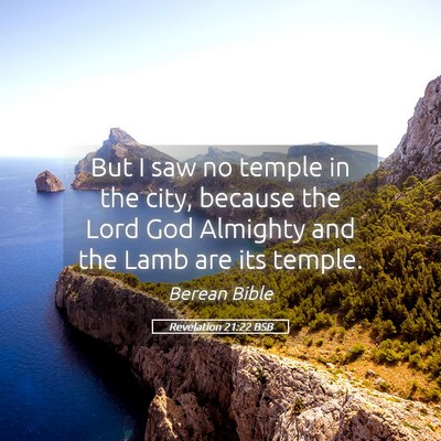Picture 05 - Revelation 21:22 BSB - But I saw no temple in the city, because the Lord - Bible Verse Picture
