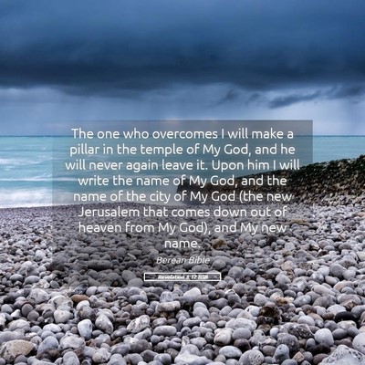 Picture 05 - Revelation 3:12 BSB - The one who overcomes I will make a pillar in the - Bible Verse Picture