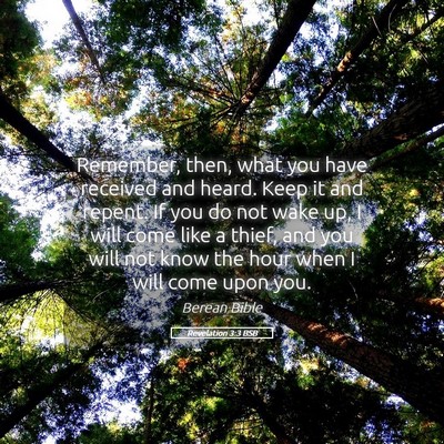 Picture 05 - Revelation 3:3 BSB - Remember, then, what you have received and heard. - Bible Verse Picture