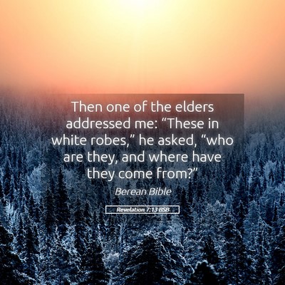 Picture 05 - Revelation 7:13 BSB - Then one of the elders addressed me: “These in - Bible Verse Picture