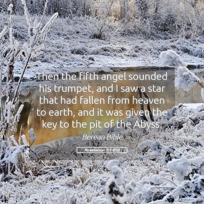 Picture 05 - Revelation 9:1 BSB - Then the fifth angel sounded his trumpet, and I - Bible Verse Picture