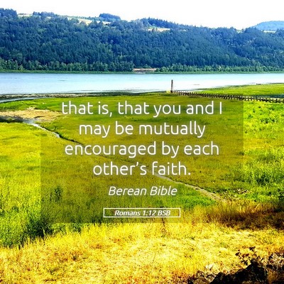 Picture 05 - Romans 1:12 BSB - that is, that you and I may be mutually - Bible Verse Picture