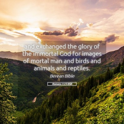 Picture 05 - Romans 1:23 BSB - and exchanged the glory of the immortal God for - Bible Verse Picture