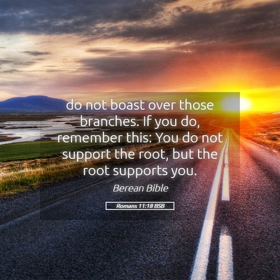 Picture 05 - Romans 11:18 BSB - do not boast over those branches. If you do, - Bible Verse Picture