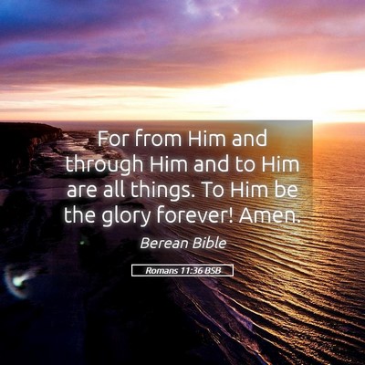 Picture 05 - Romans 11:36 BSB - For from Him and through Him and to Him are all - Bible Verse Picture