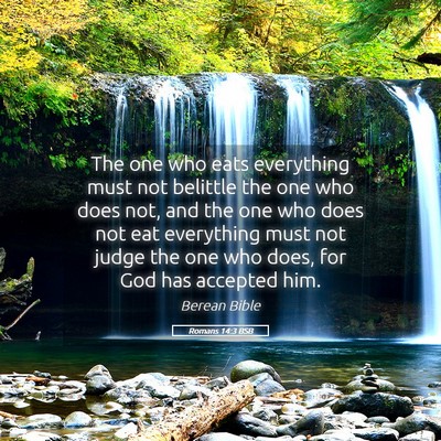 Picture 05 - Romans 14:3 BSB - The one who eats everything must not belittle the - Bible Verse Picture