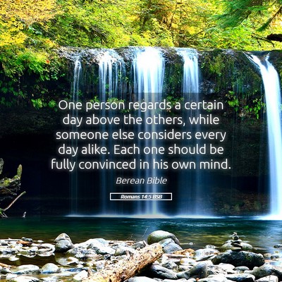 Picture 05 - Romans 14:5 BSB - One person regards a certain day above the - Bible Verse Picture
