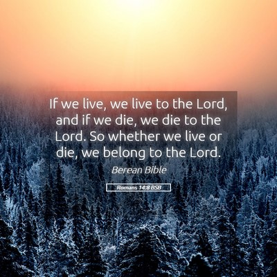 Picture 05 - Romans 14:8 BSB - If we live, we live to the Lord, and if we die, - Bible Verse Picture