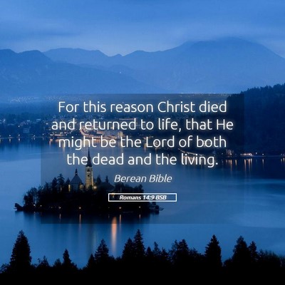 Picture 05 - Romans 14:9 BSB - For this reason Christ died and returned to life, - Bible Verse Picture