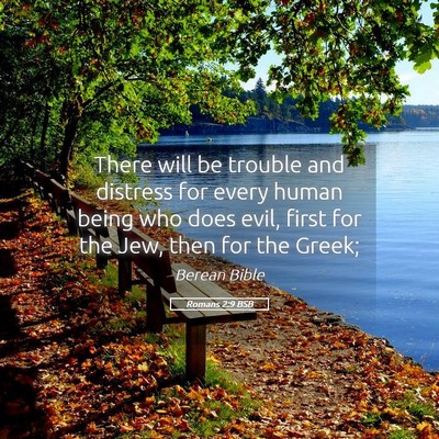 Picture 05 - Romans 2:9 BSB - There will be trouble and distress for every - Bible Verse Picture