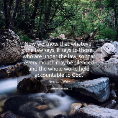Picture 05 - Romans 3:19 BSB - Now we know that whatever the law says, it says - Bible Verse Picture