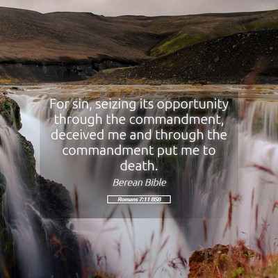 Picture 05 - Romans 7:11 BSB - For sin, seizing its opportunity through the - Bible Verse Picture